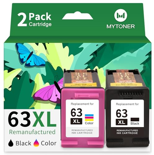MYTONER 63XL Ink Cartridges Black and Color Replacement for HP Ink 63