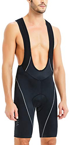 CATENA Pantaloncini con Bretelle da Ciclismo Imbottiti 3D da Uomo, Pantaloncini da Bicicletta MTB con Prestazioni eccellenti, Pantaloni da Bicicletta (XL, nero-26)