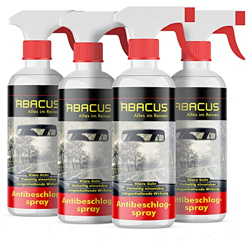 ABACUS® Antibeschlagspray, Antibeschlagmittel, Antibeschlag-Spray, Antibeschlag-Auto, Antibeschlag KFZ – Antibeschlagspray 4X 300 ml (7657.4)