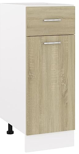 vidaXL Schubunterschrank Lyon Sonoma-Eiche 30x46x81,5 cm Holzwerkstoff, Küchenschrank, Gastronomieschrank, Gastro Möbel, Küchenmöbel, Aufbewahrungsschrank