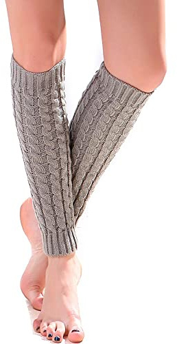 VUCDXOP Leg Warmers, Ladies Girls Winter Boot Cuffs Warm Knee Warmer Socks, 80s 90s Crochet Legwarmers for Ballet Dance Yoga Ice Skating (55cm)
