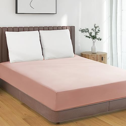 HENGWEI Spannbettlaken 180x200cm Mikrofaser, Spannbetttuch bis 30cm Matratzenhöhe Weiche Matratzenauflage, mit Elastischem Boxspring, für Boxspringbett & Wasserbett, Rosa