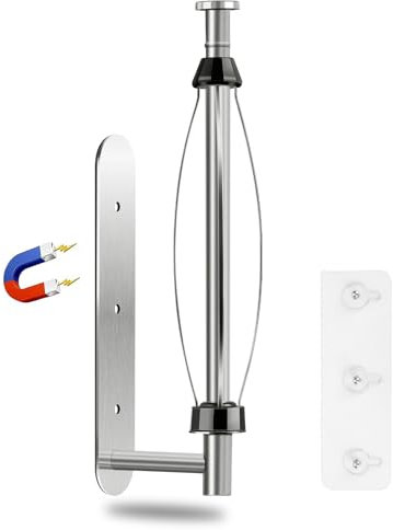 KIHOGEM Küchenrollenhalter Edelstahl, Magnetisch Küchenrollenhalter Ohne Bohren Einhand Bedienbarer, Selbstklebend Rollenhalter Unter Schrank für Küche Kühlschrank Mikrowelle, Silber