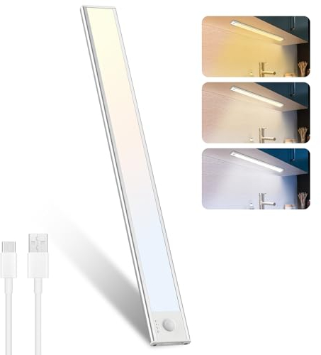 30CM LED Sensor Licht Schrankleuchten - Dimmbare Usb Aufladbar Schrankbeleuchtung Mit Bewegungsmelder, Unterbauleuchte Küche Sensorleuchte Nachtlicht für Schrank Kleiderschrank Treppen Bad Flur