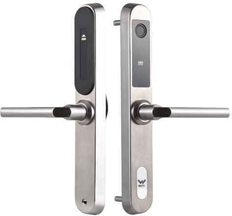 Swokely TY - Cerradura inteligente WiFi con cámara, manija de cerradura de puerta de entrada sin llave, impermeable, de acero inoxidable, borde estrecho, aplicación de bloqueo biométrico de puerta, 5