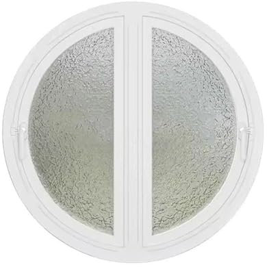 Finestre a Battenti Finestra Girevole Rotonda A 180°, Finestre Per Case Mobili Con Telaio In Alluminio, Finestra Scorrevole A Filo Di Ricambio Per Seminterrato, Soffitta, Sala Da Pranzo, Bagno(White,6