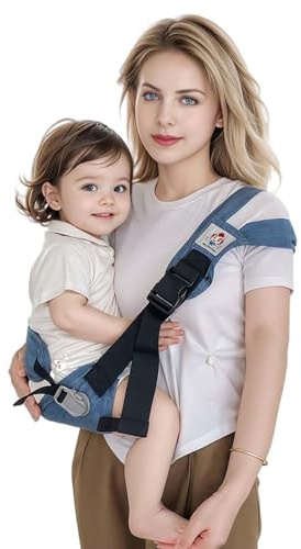 Portabebés con asiento de cadera, transpirable y ajustable, diseño antideslizante para bebés de 0 a 36 meses, certificado ASTM, portabebés ergonómico manos libres