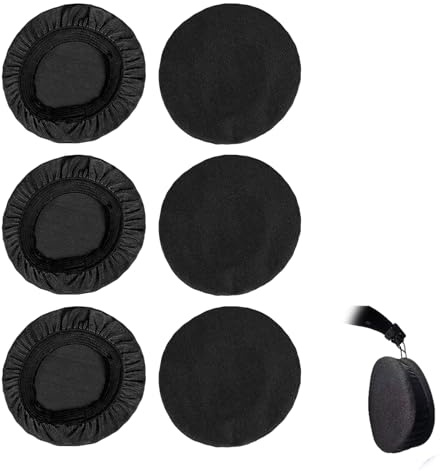6 Pièces Coussinets d'oreilles pour Casque, Housse de Coussin d'oreille élastique Protection Anti-poussière Lavable et Hygiénique Adaptée aux Casques de 6 à 8.5 CM Confort pour Salle de Sport Jeux