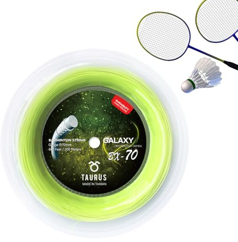 Fil de corde de raquette – Remplacement de badminton à haute élasticité de 200 m, bobine de qualité professionnelle, accessoire de raquette polyvalent, performance durable | Guide des cordes pour les