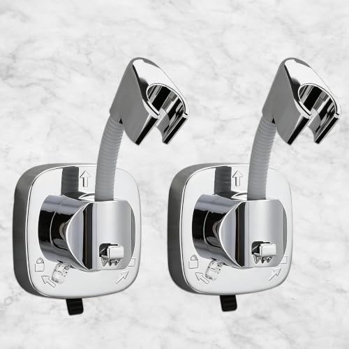 Soporte para cabezal de ducha con ventosa, 2PCS, Silver