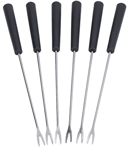 Qudinip Juego de 6 Tenedores para Fondue, Tenedores Largos de Acero Inoxidable, Resistentes a la Corrosión, para Fondue de Frutas, Queso y Chocolate