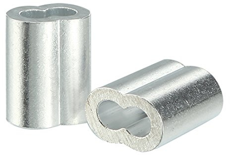 sourcing map Cable de 4 mm 5/32 pulgadas Cable de alambre Mangas de aluminio Clip de engarzado Loop 25pcs