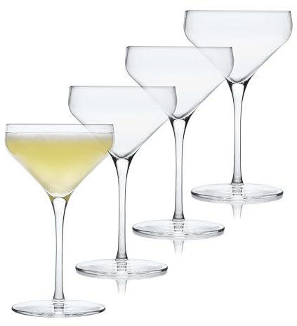 Libbey Signature Greenwich Coupe Glasses Set of 4, Timeless Champagne Coupe Glasses for Drinks and Desserts, Cocktail Glasses for All Occasions