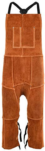 QeeLink Tablier de Soudure en Cuir pour Homme Professionnel, Résistant à la Chaleur, en Cuir de Vache, Parfait pour Forgeron, Bricolage, Soudeur, Menuisier