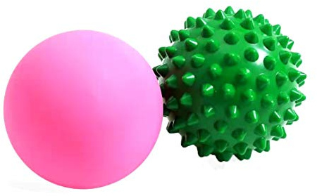 CHENGNAMassage Hockey and Spiky Ball Combination Set, Silicone Massage Ball can Soothe Muscles and nodules, Relax The Fascia of The Shoulders, Neck, Buttocks, Back, arms, Legs and Soles