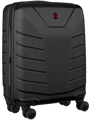 WENGER Pegasus Carry-On Hartschalenkoffer, Handgepäck, Trolley, 39 (44) l, Sicherheitsschloss, Damen Herren, Reisen Urlaub, Schwarz, 610847