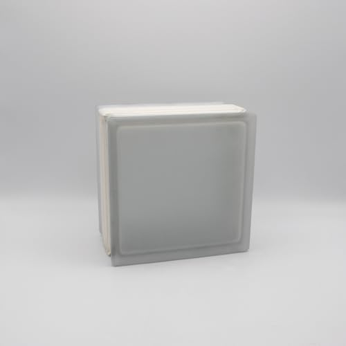 Fuchs Design THERMO BLOCK, 3x bloque de vidrio vista completa blanco, 19x19x12cm, satinado por las 2 caras, aislamiento térmico: Ug 1,2