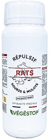 Répulsif Rats, Souris & Mulots - 500 ml - Anti-rongeurs efficace - Avec bouchon doseur - Idéal garage, grenier, maison, jardin