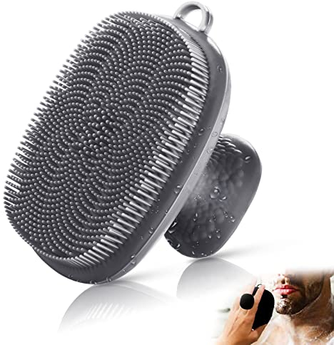 Face Scrubber Face Scrubber for Men Facial Cleansing Brush Silicone Face Wash Brush Manual Waterproof Cleansing Skin Care Face Brushes for and Exfoliating (Gray)