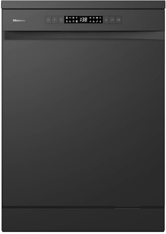 Hisense HS622E90BUK Freestanding Standard Dishwasher 85cm High - E Rated, Black, 24 x 23 x 33 inches (L x W x H) [Energy Class E]