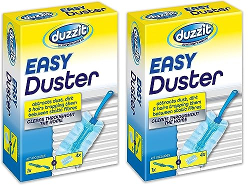 Fluffy Duster Kit – 2 Handles & 8 Fluffy Disposable Duster Refills for Fast & Efficient Dust Removal