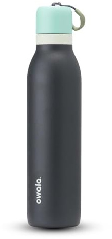 Owala FreeSip Twist Insulated Stainless Steel Water Bottle with Straw for Sports and Travel, BPA-Free, 24-oz, Blue/Grey (Foggy Tide)