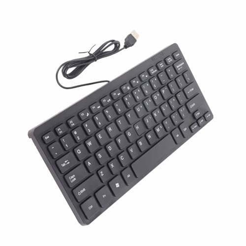 Brrnoo Teclado sin Teclado Numérico, Teclado Compacto Teclado USB Mini Teclado Pequeño Teclado con Cable para Escritorio
