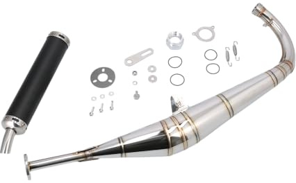 Scarico Motegra Racing, (60-110cc), cuciture dorate, con silenziatore posteriore - per Simson S50, S51, S53, S70, S83