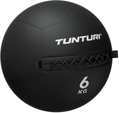 Tunturi Platinum Wall Ball - 6 kg - Noir - Application Fitness Gratuite Incluse