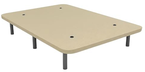 mattfy - Base Tapizada 3D 90 x 190 Beige Extra Resistente con Gran Estabilidad y Barras de Refuerzo, Incluye 6 Patas metálicas roscadas de 25cm