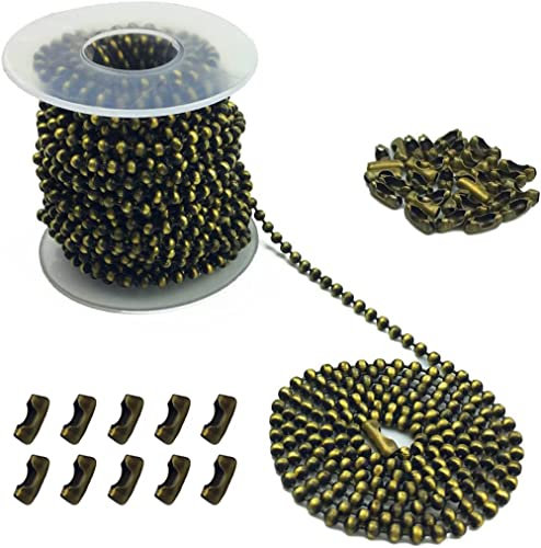 Hyamass 30 Feet 3.2mm Beaded Ball Chain, Ceiling Fan Pull Chain Extension