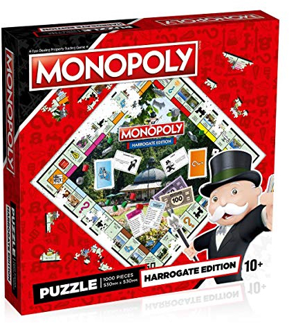 Winning Moves Harrogate Monopoly 1000 Piece Jigsaw Puzzle Game, inspired by the Harrogate Monopoly board game, gift and toy for ages 10 plus