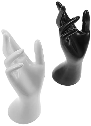 Cabilock Schaufensterpuppe Hand Schmuck Display Halter: 2 Stücke Armband Halskette Kette Ring Stand Organizer Hand Modell Schmuckturm
