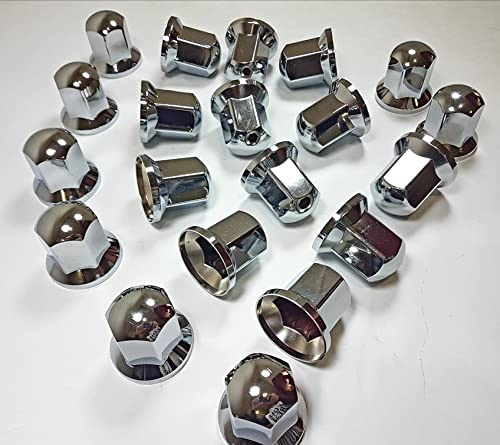 60 pezzi 32 mm Copribulloni per ruote in plastica cromata LUX, a lunga durata, per roulotte, autocarro, autobus, camion, auto, veicoli, LKW