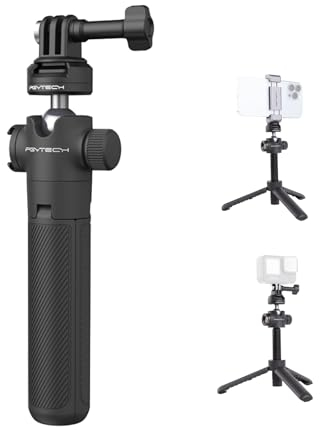 PGYTECH CapLock Verlängerungsstativ Mini Stativ für OSMO Action 5 Pro/4/3/2/Pocket 3/2, Selfie Stick Tripod für Gopro 13/12/11/10/9, für Insta360 Ace Pro 2/X3, XiaoYi/Feiyu Action Kamera
