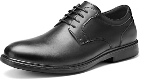 HEEZ Mens Dress Shoes Black, Split Leather Oxford Shoes for Men Nonslip, Comfortable Work Shoes for Formal Business