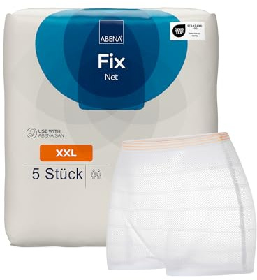 ABENA Netzhosen 5er-Pack, Größe 2XL, OEKO-TEX zertifizierte Fixierhosen für Wochenbett- oder Inkontinenzvorlagen. Atmungsaktiv und waschbar für sicheren Schutz. Netz-Hosen, Postpartale-Fixierhosen