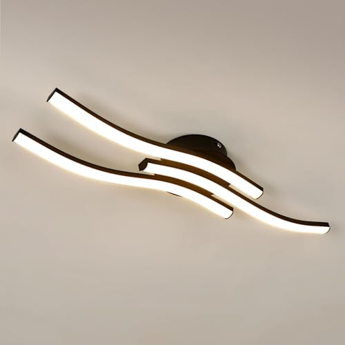 Comley Moderne LED Deckenleuchte, 20W 2050LM Wellenförmig Deckenlampe LED, 3 Flammig LED Lampe, Wohnzimmerlampe, Schlafzimmerlampe, Küchenlampe, Deckenstrahler (3000K Warmweißes Licht)