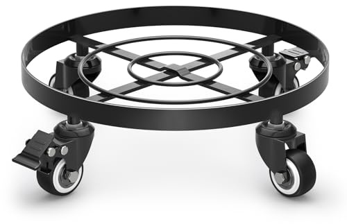 WELDUN Soporte de metal resistente para macetas de jardín, 28 cm de diámetro, carrito móvil, apto para patios al aire libre y cubiertas