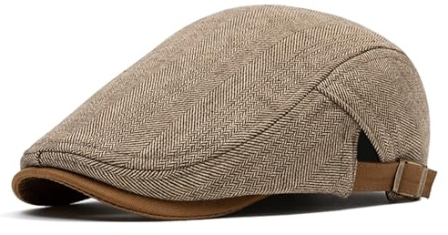 Meioro Boinas Hombre Los Hombres de algodón Plana Gorra Herringbone Tweed Gorras de Hombre Invierno Newsboy Sombrero Ajustable Lana Blend Sombreros Gorro Hombre Gatsby Cabbie Ivy Caps