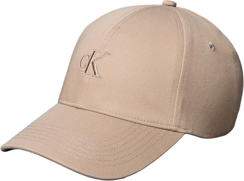 Calvin Klein Gorra de béisbol Bordada con Monograma para Mujer, LV04K5024G, Color marrón (Gris Pardo Desierto), Talla única, Marrón (Gris Pardo Desierto), Talla única