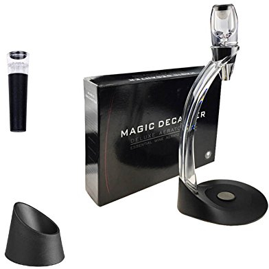 FosFun Weinbelüfter Deluxe Dekantierer Set, Dekanter Rotwein mit Ständer und Sockel, Magic Decanter Weinkaraffe, Belüfter Wein mit Filtern, Wein-Ausgießer Wein Geschenkset für Weinliebhaber