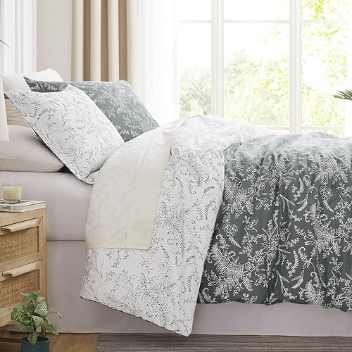 SouthShore FINE LINENS Winter Brush Collection - Premium Quality, Soft, Wrinkle, Fade, & Stain Resistant, Easy Care, Oversized Duvet Cover Set, King / California King, Teal