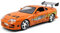 Jada Toys 253203005 Brian’s 1995 Toyota Supra aus Fast & Furious, Tuning-Modell im Maßstab 1:24, mit Spoiler, zu öffnenden Türen, Freilauf, Motorhaube und Kofferraum, orange