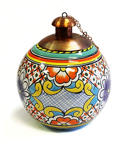 Hand Painted Mexican Table top Torch