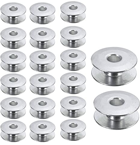 Trimming Shop Sewing Machine Bobbin Spool Universal Fits Most Brands, Brother, Singer, Janome, Newhome, Juki, Consew, Mainly Made for Household, Industrial Sewing Machine, Silver, 20pcs