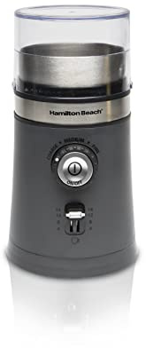 Hamilton Beach Electric Coffee Grinder for Beans, Spices and More, with Multiple Grind Settings for up to 14 Cups, Removable Stainless Steel Chamber, Grey (80396C), 10 oz