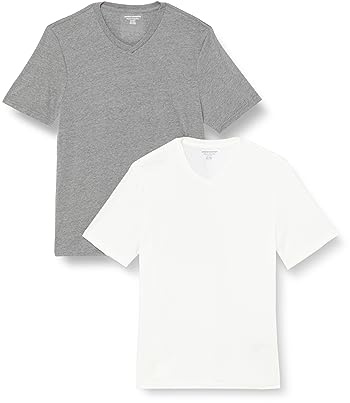 Amazon Essentials Men's Short-Sleeve V-Neck T-Shirt, Pack of 2
