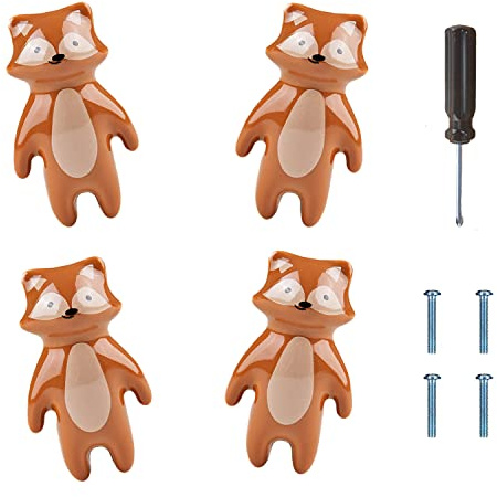ED-Lumos Boutons d'armoire Poulies de tiroir Boutons pour meubles d'enfants 4 pièces Zorro