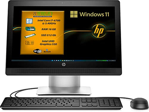 Pcrenewed Computer Desktop 800 G2 All-In-One 23,8 INCH | Intel Core i7-6700 Computer fisso Windows 11 Pro RAM 16GB 512GB SSD WebCam WiFi bluetooth (Ricondizionato)